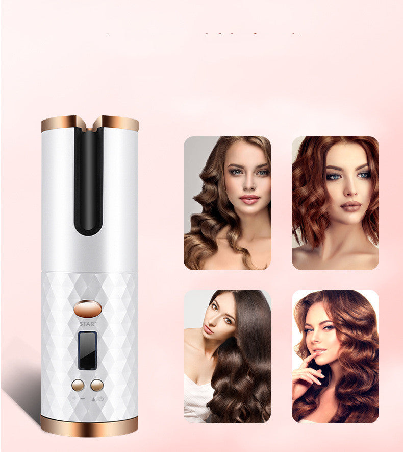 Rechargeable Ceramic Curling Iron for Effortless Waves & Curls