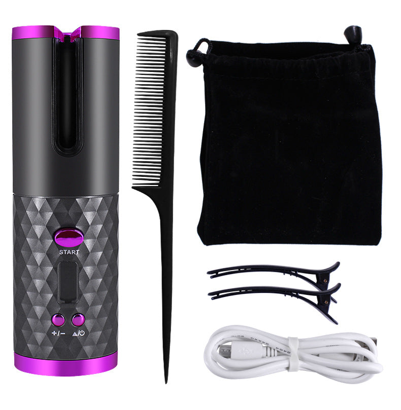 Rechargeable Ceramic Curling Iron for Effortless Waves & Curls