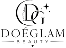 Doéglam Beauty logo with stylized lettering and decorative elements on a white background