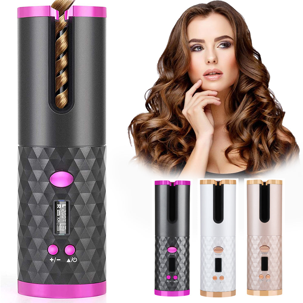 Rechargeable Ceramic Curling Iron for Effortless Waves & Curls
