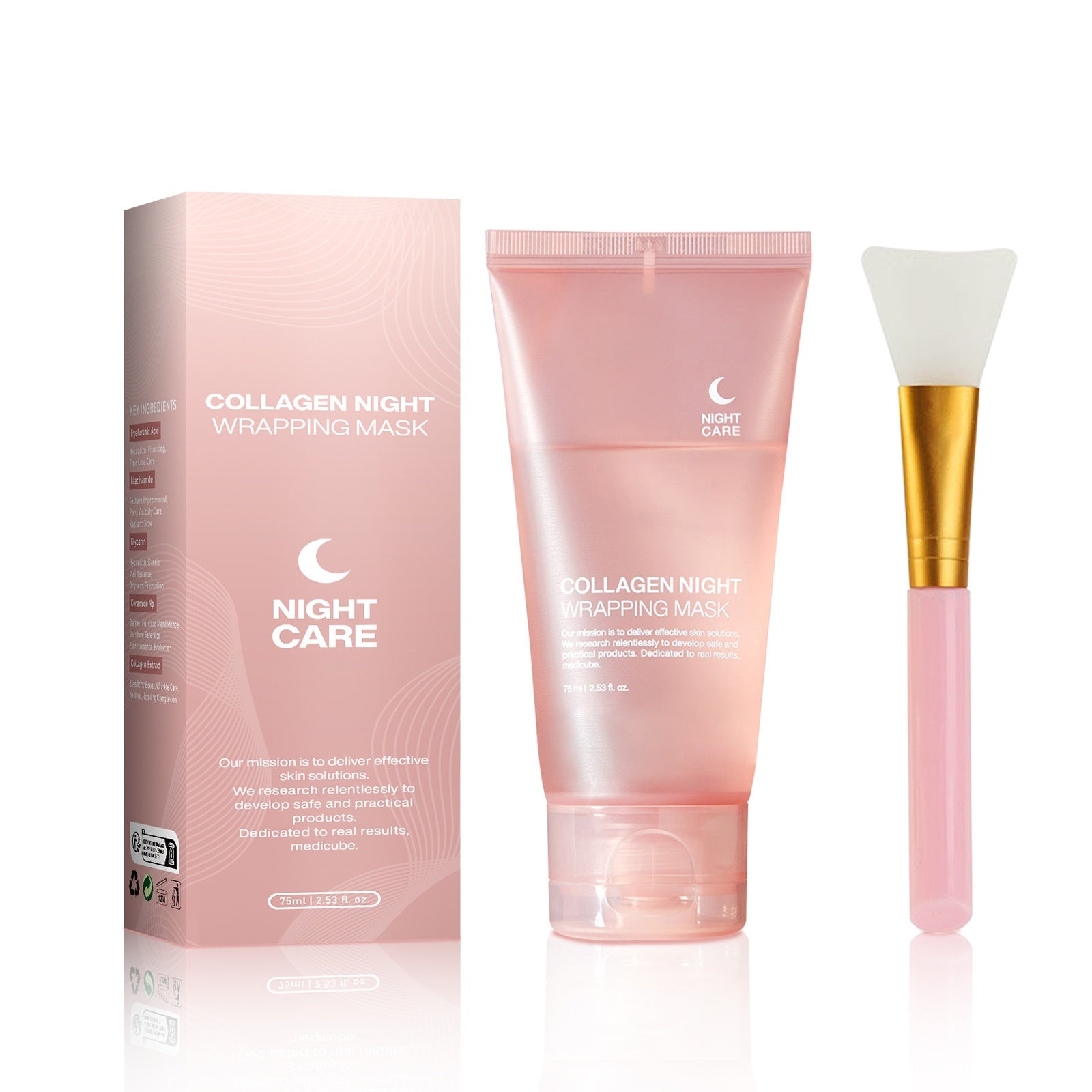 Collagen Night Face Mask with Brush - Firming & Anti-Wrinkle 75ml