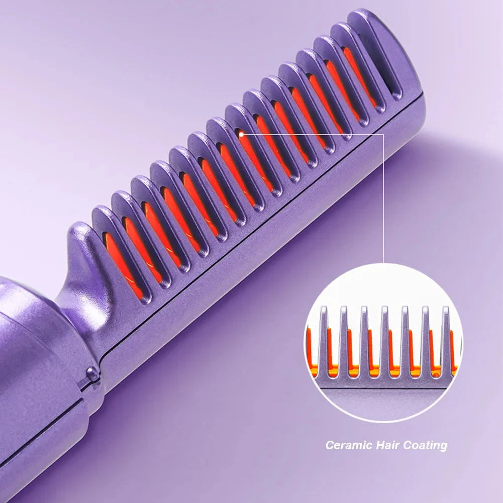 Rechargeable Ionic Smoothing Comb for Frizz-Free Hair (LCD Display)